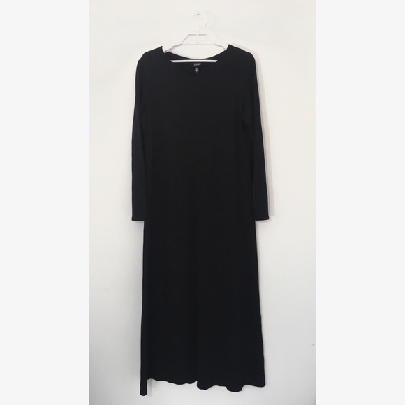 black wool maxi dress
